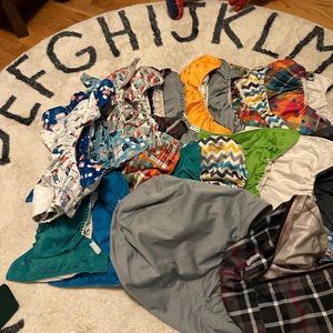 Cloth Diaper Lot  25+ diapers with inserts 2 wet bags.